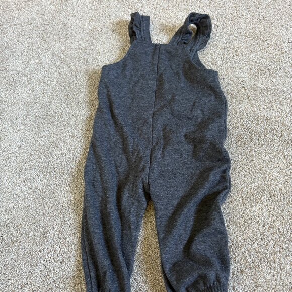 Old Navy Baby Girl Overalls Dark Grey Size 12-18 Months - Picture 6 of 8